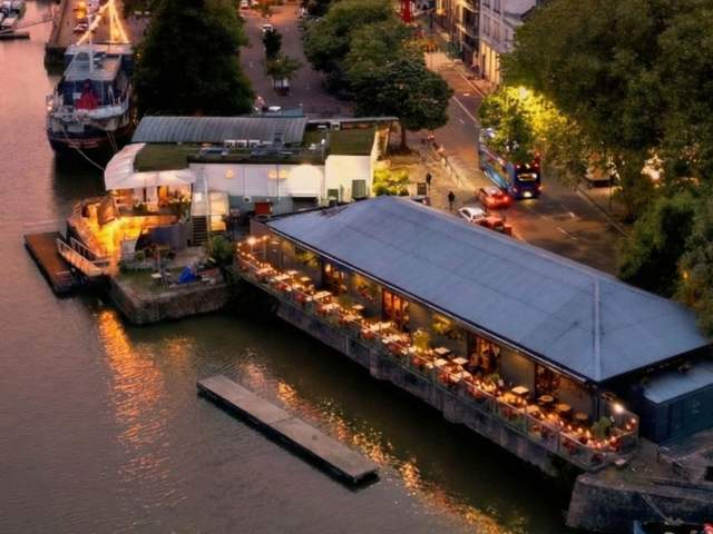 Aerial shot of Harbour House restaurant in Bristol - credit Harbour House