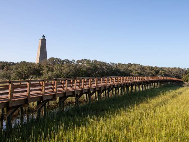 25 Bald Head Island - Old Baldy Lighthouse and marsh