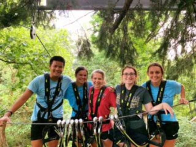 People Ziplining