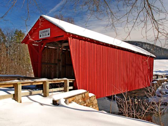 covered bridge winter