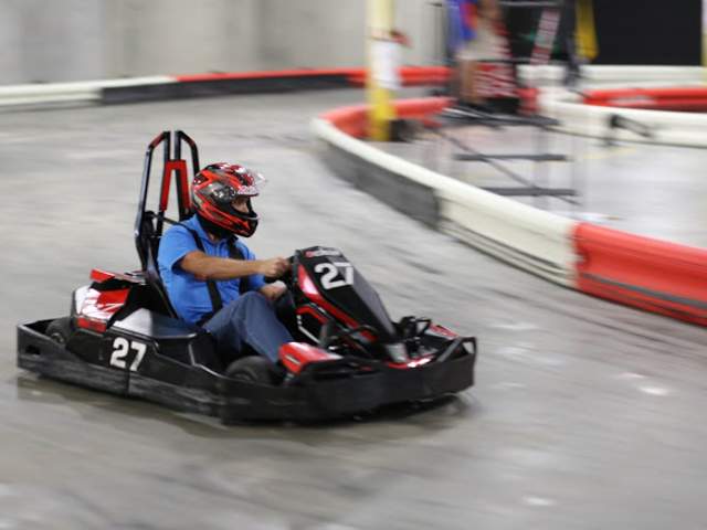 Man In Go-cart at Autobahn Speedway in Lamoyne, PA