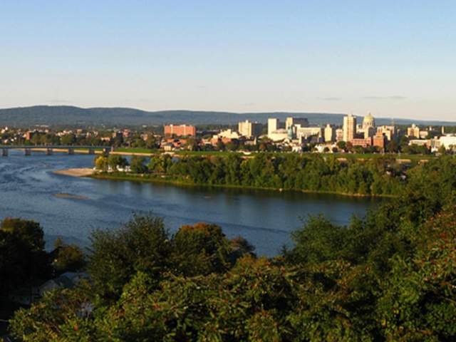 Lemoyne and Bridge from the River Side