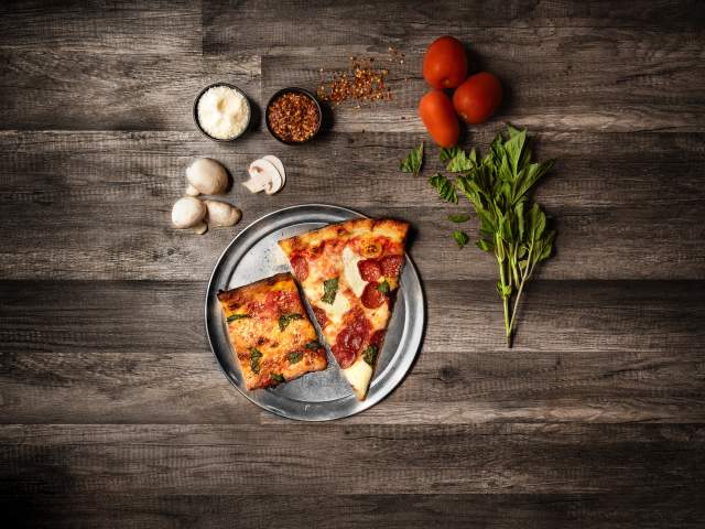 Pizza Slize, Mushrooms and Tomato