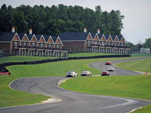 Cars racing around a curvy track