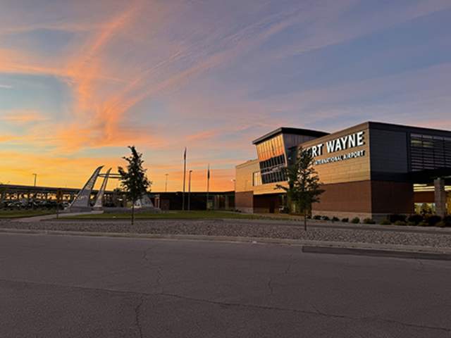 Sunrise over Fort Wayne International Airport