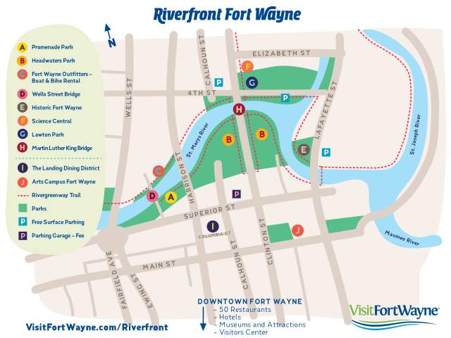 Riverfront Fort Wayne Attractions and Parking Guide
