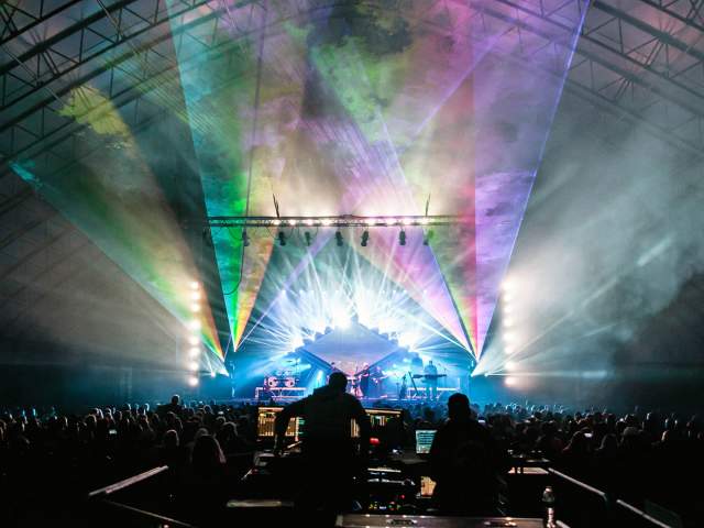 Light show at a Pink Droyd concert