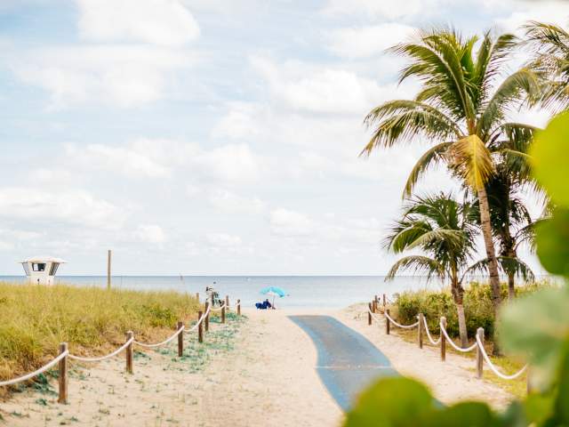 Pompano Beach Walk Way Leading to the Ocean