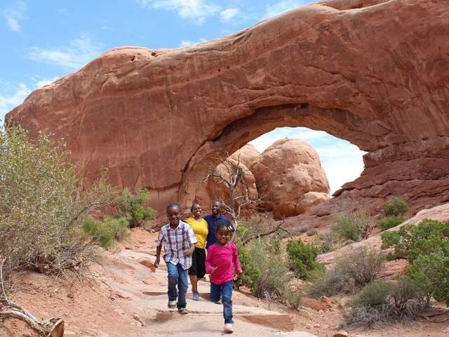 family hiking