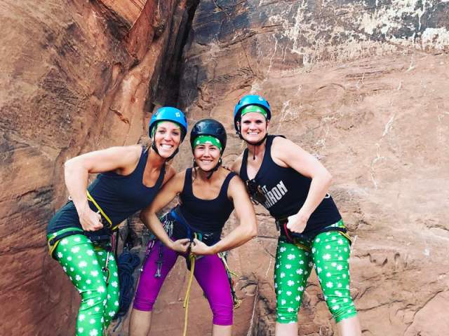 Friends Rock Climbing