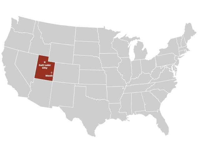 Utah on US Map