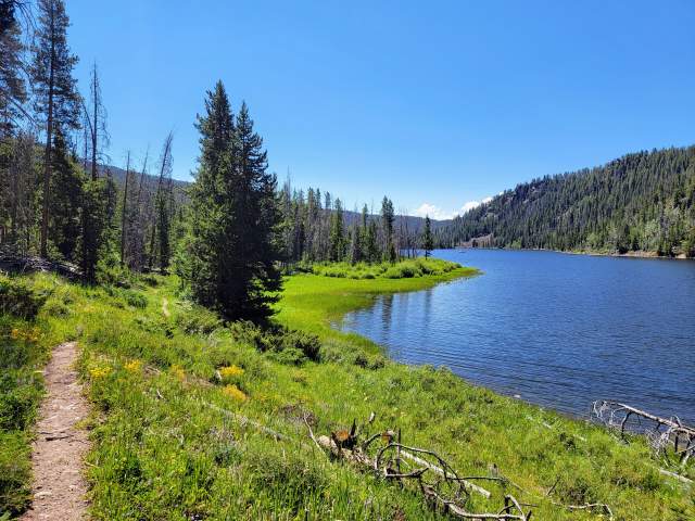 View of the CDT along Lake Granby