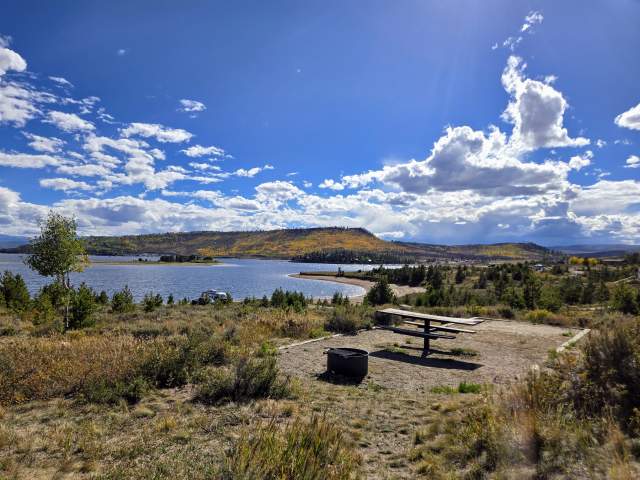 Campsite overlooking Lake Granby
