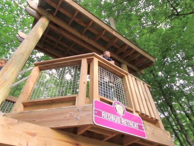 Treehouses at Flat Fork Creek Park in Fishers, IN