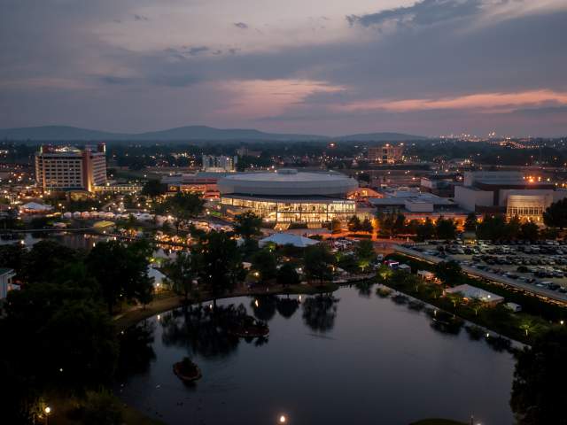 Aerial View Of Von Braun Center In Huntsville, AL