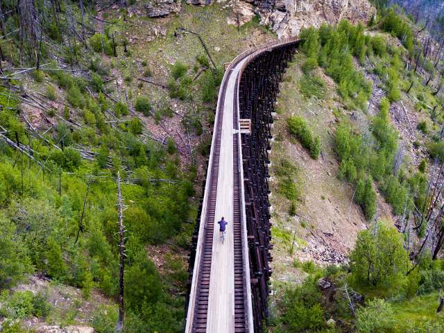 Aerial Myra Canyon Trestles