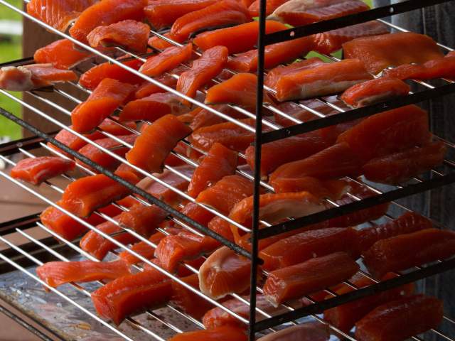 Salmon on a rack 2