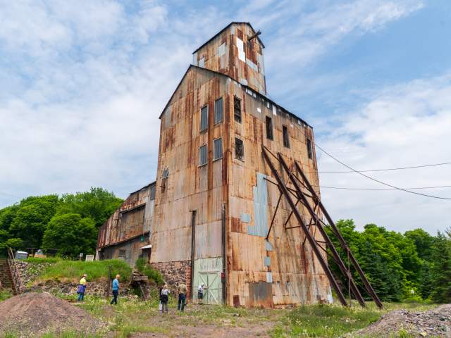 Metal shafthouse from mining days