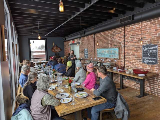 dinner party listening to an Isle Royale Talk