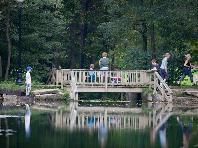 A bridge at McDade Park in Scranton, PA