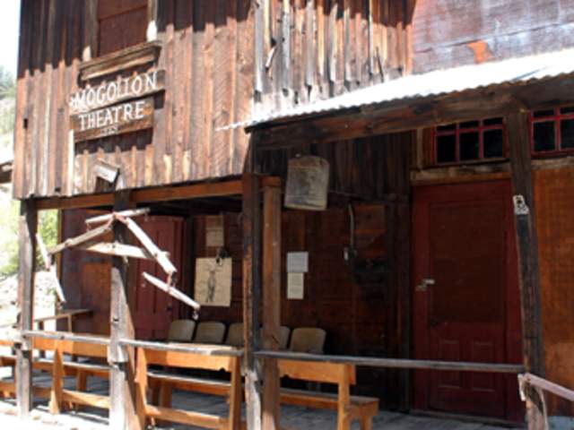 The Mogollon Theatre in the ghost town of Mogollon, NM