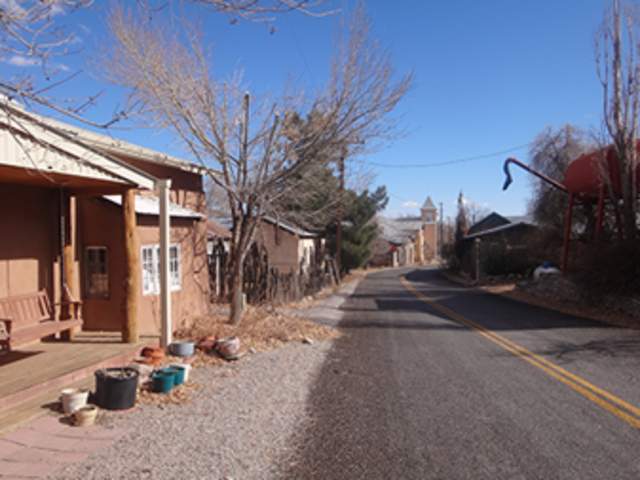 The road in the ghost town of Monticello, NM