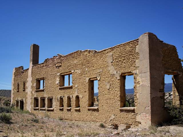 Broken down building at the ghost town in Hagan, NM