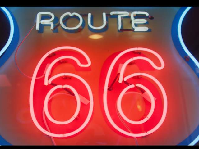 Route 66 neon sign