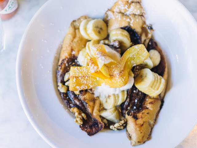 Bananas Foster French Toast - Brunch at Stanley