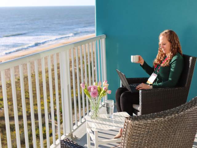 coffee on balcony
