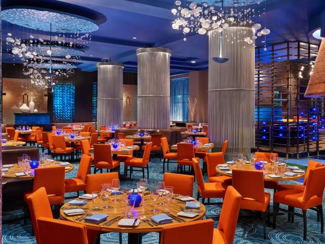 interior dining area at Todd English's blu zoo