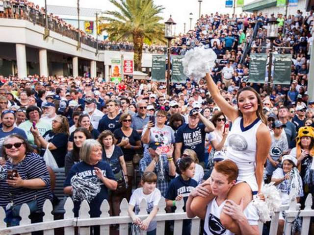 Pointe Orlando bowl game rally with Penn State fans