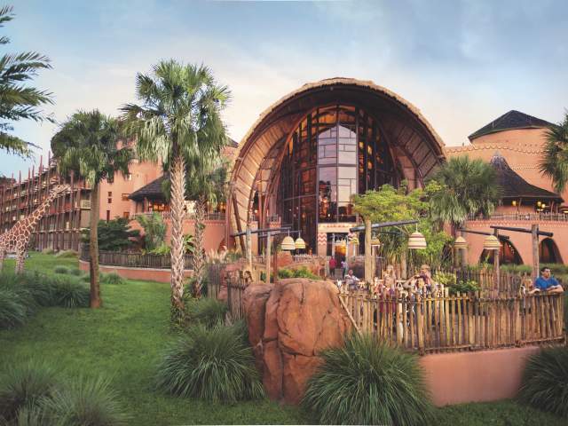 Disney's Animal Kingdom Villas - Kidani Village exterior with giraffe