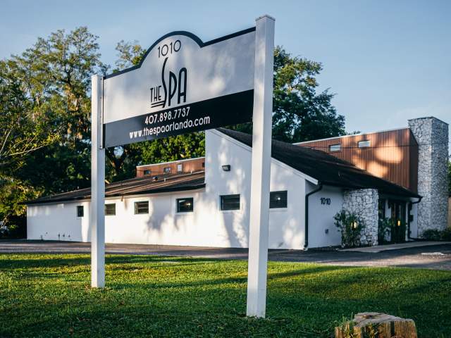 Exterior signage at The Spa