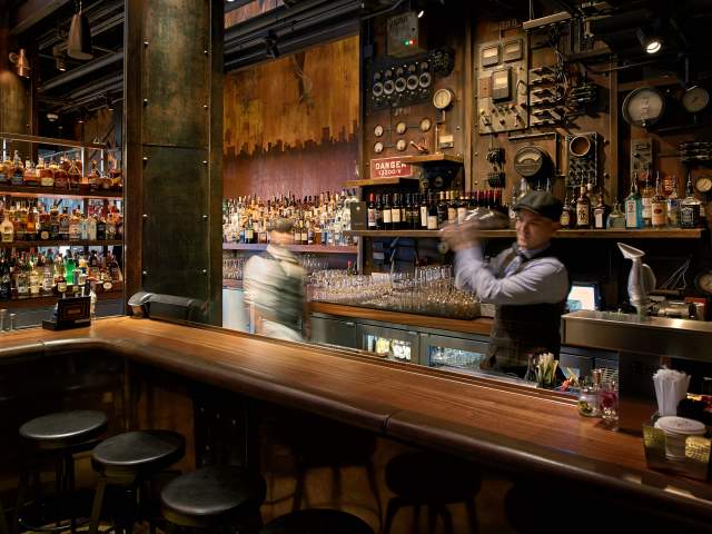 The Edison at Disney Springs interior bar bartender