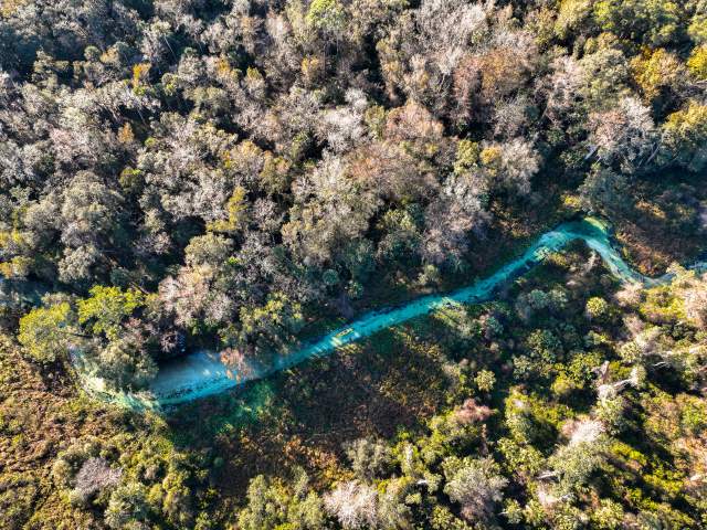 Drone view over Rock Springs at Get Up and Go Kayaking