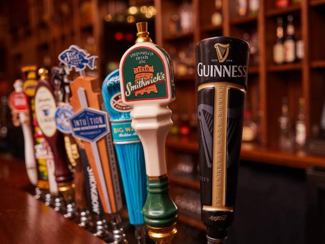 Beer taps at An Tobar Irish Pub