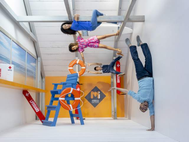 Museum of Illusions Orlando family in Reverse Room