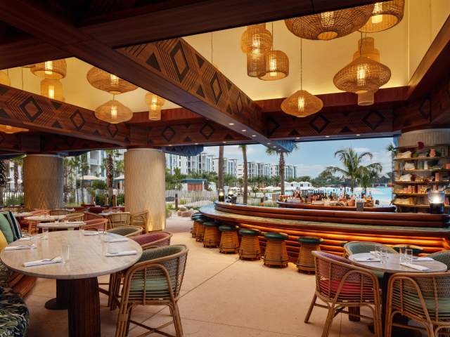 Bar and interior of Papaya Club at Conrad Orlando
