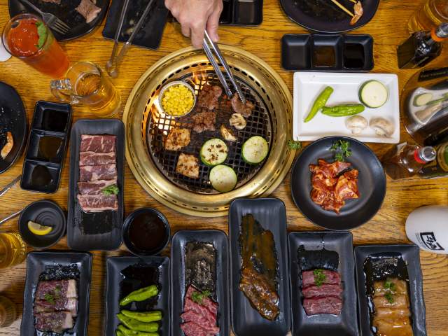 Another view of grill at Gyu-Kaku Japanese BBQ - Orlando