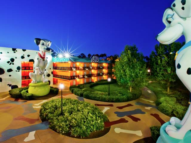 Disney's All-Star Movies Resort exterior dalmatians