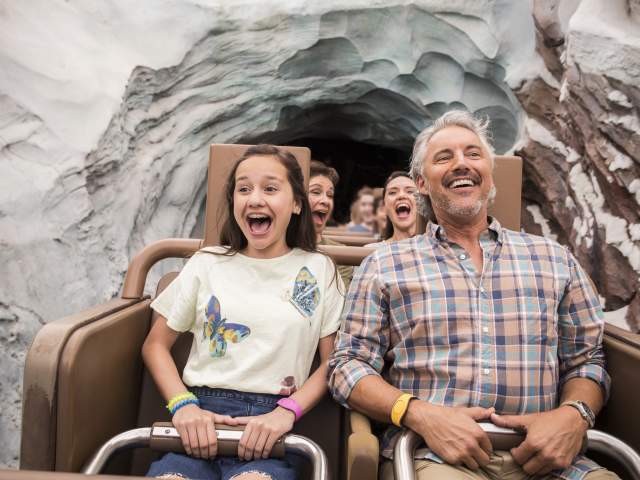 A family on Expedition Everest at Disney's Animal Kingdom® Theme Park
