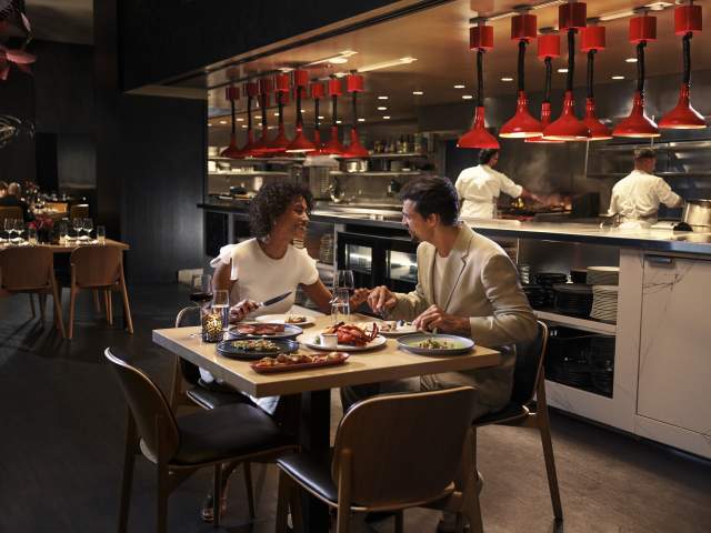Couple dining at Capa at Four Seasons