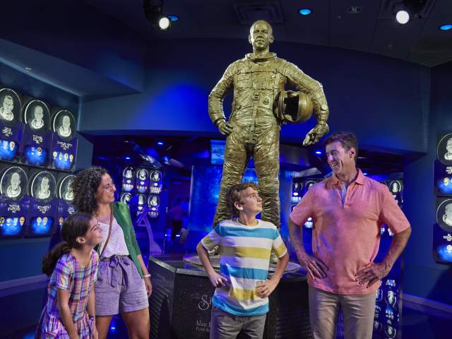 Kennedy Space Center Visitor Complex astronaut statue family Hall of Fame