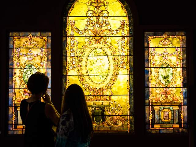 The Charles Hosmer Morse Museum of American Art gazing at stained glass window