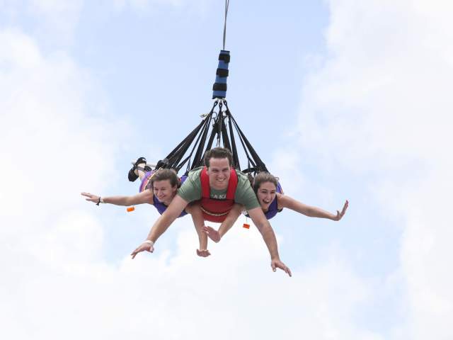 Fun Spot America people on a bungee jump