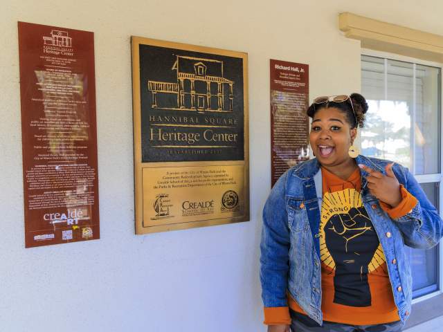 Influencer Katrina Dandridge visits Hannibal Square Heritage Center