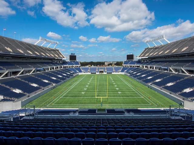 Camping World Stadium setup for a football game