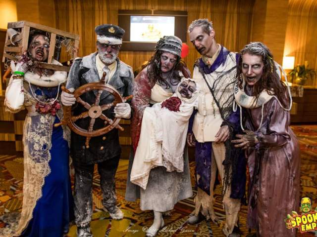 Five people dressed as zombies at Spooky Empire