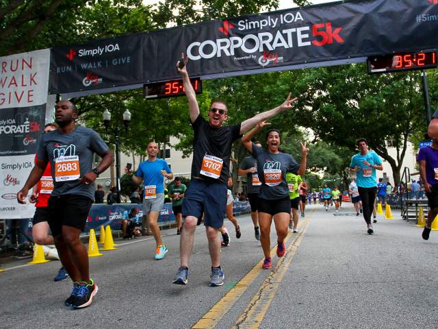 Five event images for various 5Ks organized by Track Shack